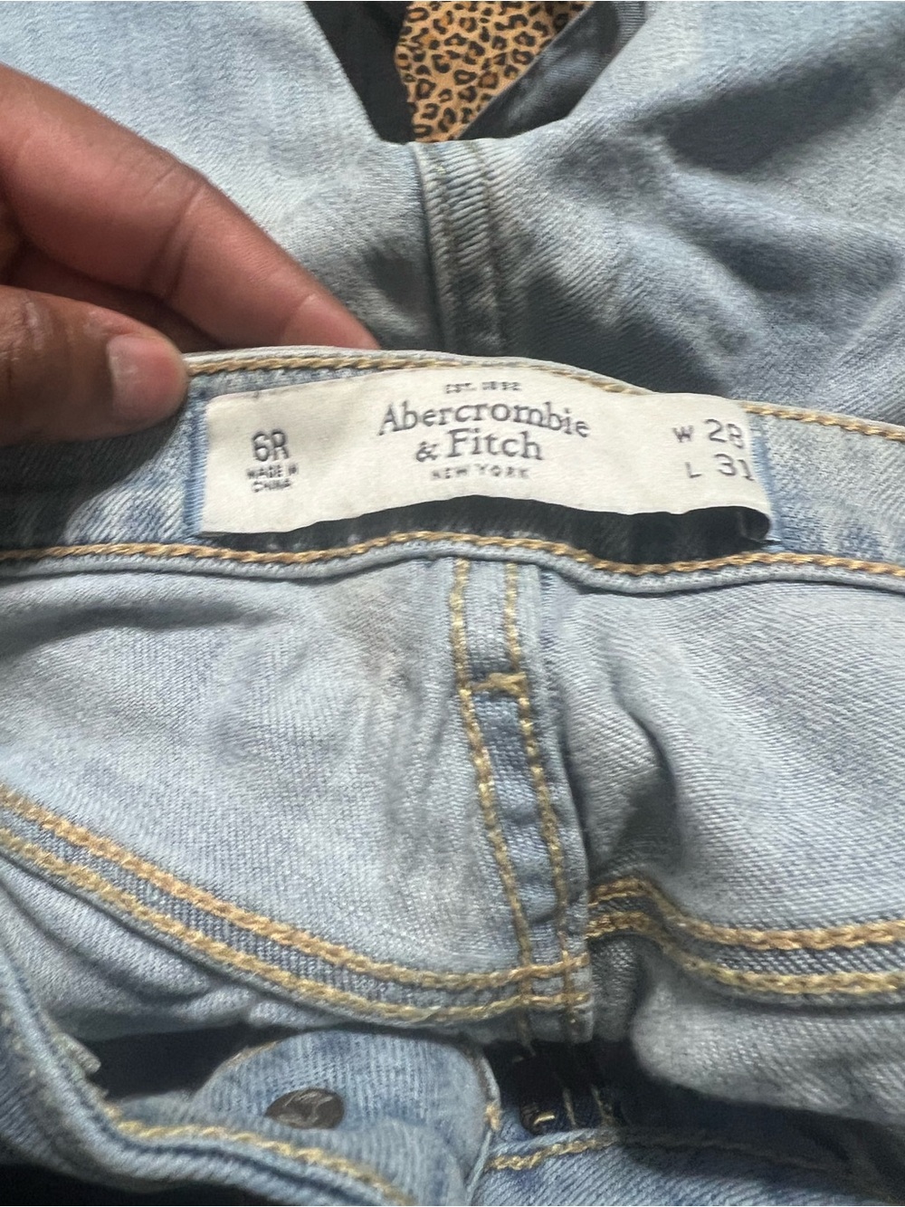 Abercrombie & Fitch Faded Light Blue Denim Jeans